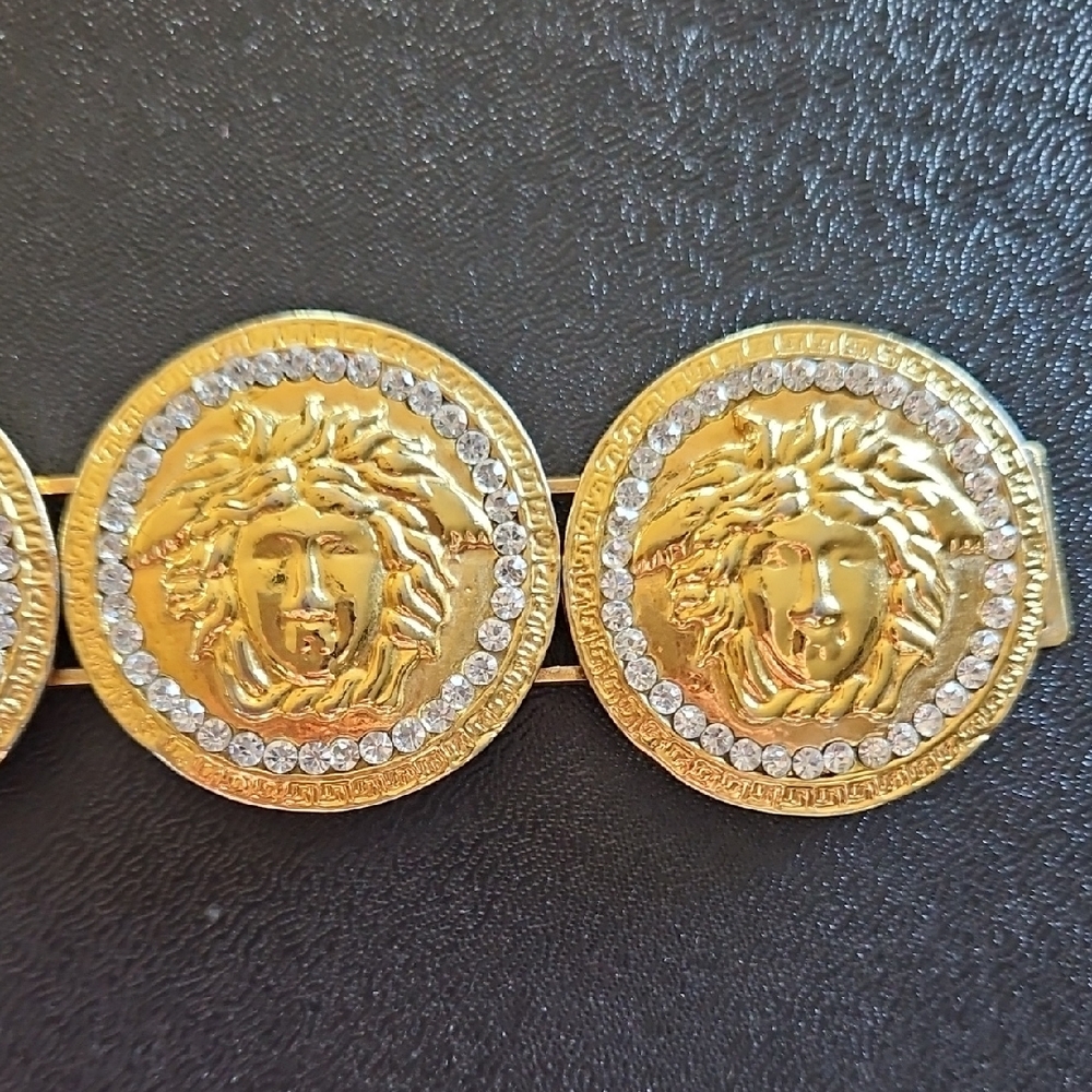 Versace 24k Gold Crystal Medusa Vintage Bracelet - Picture 6 of 9